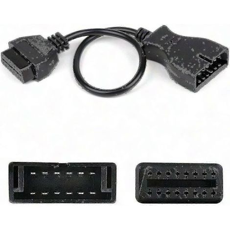 Adaptateur 16 broches OBD2 vers connecteur 12 broches OBD1, câble de liaison pour diagnostic véhicule, compatible avec divers modèles, interface de test moteur, longueur flexible, outil de connexion f (1/5)