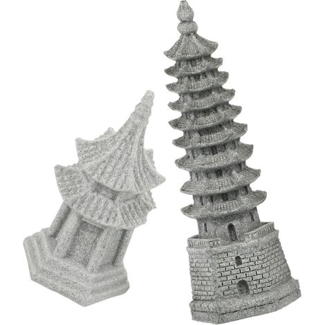 Stück Kleine Pagodenstatue aus Sandstein mit klassischem