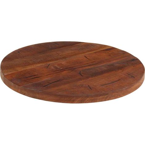 Tischplatte Ø 40x3,8 cm Rund Altholz Massiv