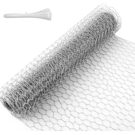 Grillage à poule 10 m - 40 cm de haut - grillage fin en maille de 25 mm - grillage rigide en fil de fer galvanisé - idéal pour clôture jardin et enclos pour petits animaux (1/5)