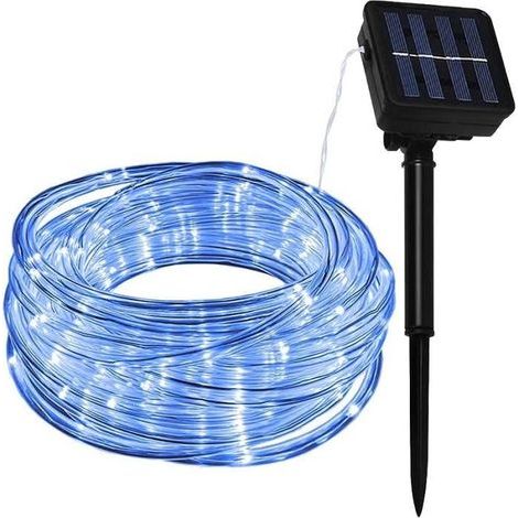 Guirlande Lumineuse Bleu Solaire Extérieur 10M 100LED tanche Tube Rope Guirlandes Lumineuses pour Jardin couleurs multiples (1/4)