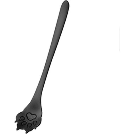 Cuillères à thé à long manche en acier inoxydable, créatives pour la crème glacée, le café, la soupe, le thé et les cocktails. GYWBlackDog Paw A (1/5)