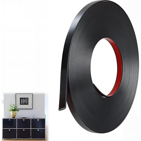 7M Moulure Adhesive Noir Mat Baguette de Finition Pvc Moulure Flexible Cadres de Miroirs Fenêtres Murs Sols Armoires Plafonds Bords de Carreaux (1/5)
