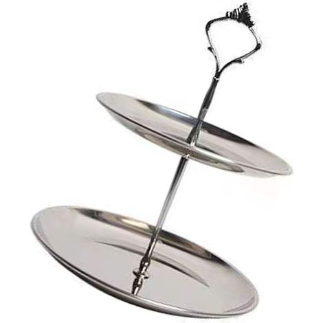 Minimalistischer 2-stöckiger Edelstahlständer – 20 cm x 17 cm x 23,5 cm – Organizer für die Arbeitsplatte zur Aufbewahrung von Schmuck, Gadgets und Stiften (1/5)