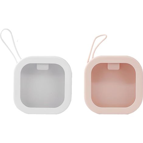 Juego de 2 piezas para guardar pinzas para el cabello, organizador portátil para gomas de pelo, mini caja de almacenamiento cuadrada de plástico (1/5)