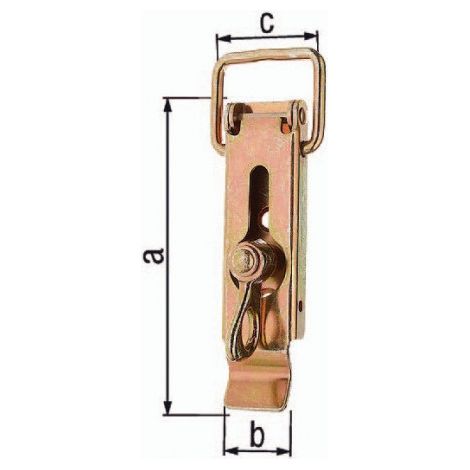 Verrou fermeture H.93mm Larg.30mm acier galva jaune .GAH (Par 25)