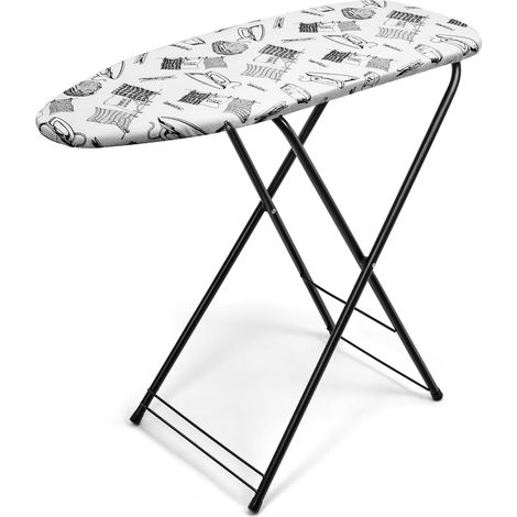 Planche à Repasser compacte et Facile à Ranger, Planche à Repasser Moyenne, Housse résistante à la Chaleur avec Coussinet en Feutre épais, 33 x 89 cm, Blanc (1/5)