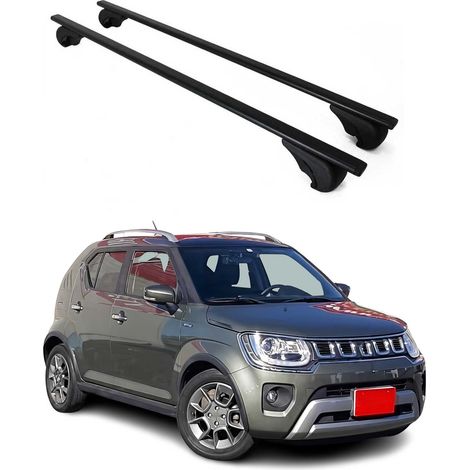 OMAC Dachträger Querträger für Suzuki Ignis II 2016-2026 – Abschließbar – Max. 75 kg – 2 Stangen Stahl Schwarz (1/5)