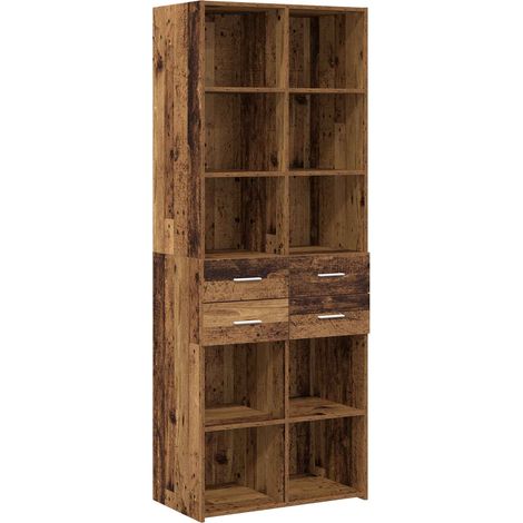 Bookcase Old wood 30 x 42.4 x 185.2 cm vidaXL (1/5)