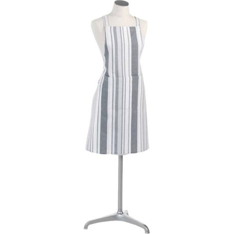Tablier de Cuisine "Santorin" 84cm Gris & Blanc