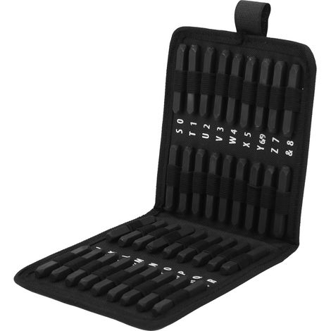 Kit de 36 poinçons en acier pour chiffres et lettres, outils manuels, 5 mm (1/5)