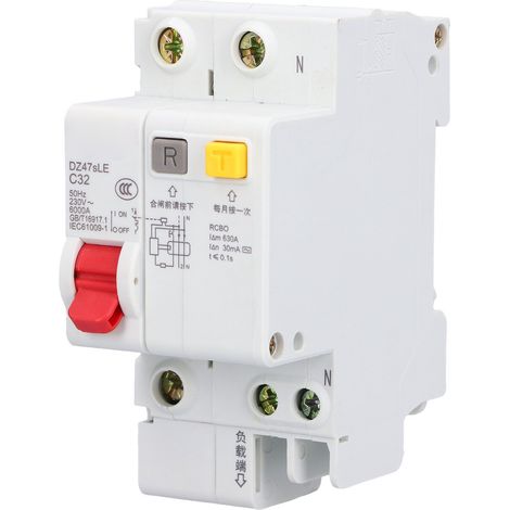 Disjoncteur miniature différentiel, montage sur rail DIN, 230 V, 32 A, 1P+N, DZ47sLE C32 (1/5)