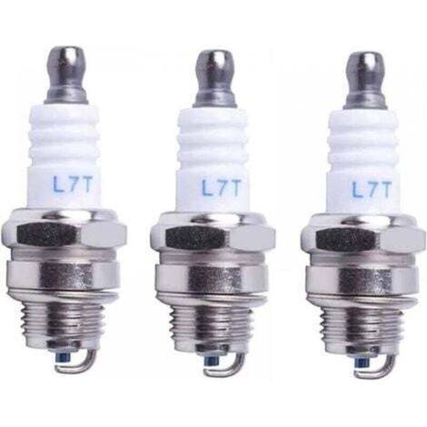 L7T Zündkerze für Kettensägen, Rasenmäher und Kleinmotoren, kompatibel mit Husqvarna, NGK BPMR7A 4626, entspricht RCJ6Y, Champion, Bosch WSR6F, 3er-Pack (1/4)