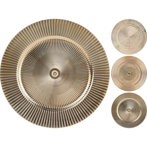 OFFERTA 6 SOTTOPIATTI CIRCOLARI EFFETTO ART ORO 33CM ASSORTITI NATALIZI NATALE DECORO TAVOLA