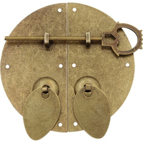 Lntyq Verrous vintage gaufrage Moraillon Loquet Serrure Fermoir porte de frapper à serrure loquet Hardware Meubles (1/5)