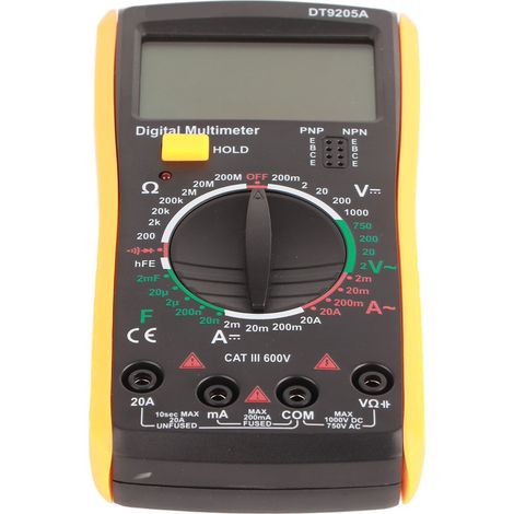 Multimètre numérique DT-9205A avec écran LCD (1/4)