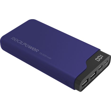 realpower PB-15000C Powerbank azul marino 15000 mAh (1/5)