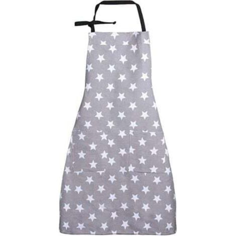 Grembiule da cucina (grigio), grembiule da cucina da donna, grembiule regolabile in cotone e lino per cucinare in famiglia, al ristorante o al barbecue.