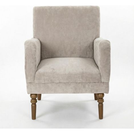 Fauteuil une place à dossier haut, inclinable avec assise large, pieds en bois d'hévéa, revêtement en lin. (1/5)