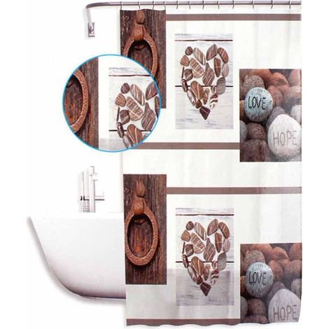 Tenda moderna per doccia vasca da bagno impermeabile pvc 12 ganci stile shabby chic 180x180 cm (1/2)