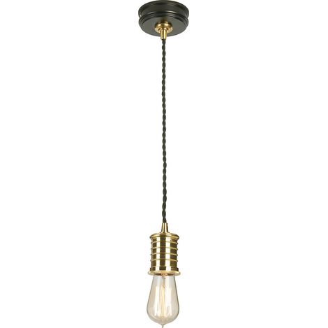 Sospensione Contemporanea Douille Ottone Nero Ottone Lucido Ottone 1 Luce E27 (1/4)