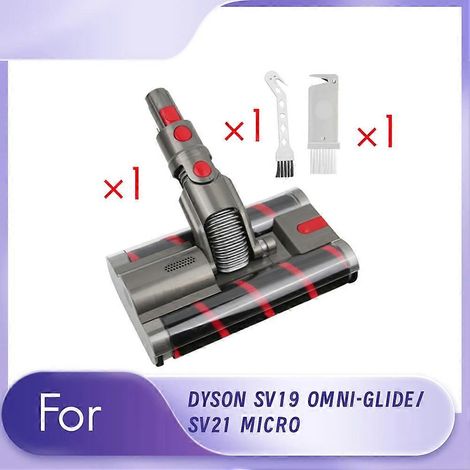 Pour SV19 OMNI-GLIDE/SV21 MICRO Kit de tête d'aspirateur à double brosse rotative Tête de nettoyage à rouleau souple Remplacement de la tête de moteur (1/5)