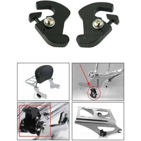 1PCS Kit de clips de verrouillage à dégagement rapide pour porte-bagages à montage amovible, adapté pour Harley (1/4)