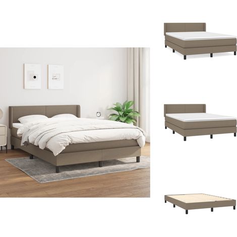 Boxspringbett mit Matratze Taupe 140x200 cm Stoff - Boxspringbett - Doppelbett - Lattenrost - Bettrahmen - Schlafsystem (1/5)
