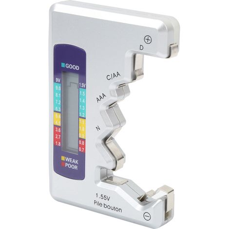 Testeur de batterie numérique pour mesurer la capacité des piles au lithium C/D/9V/AA/AAA/1,5V (mesure) (1/5)