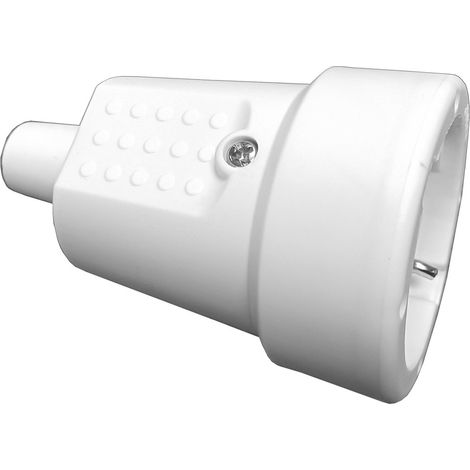 Clavija base goma Schuko blanca 16A