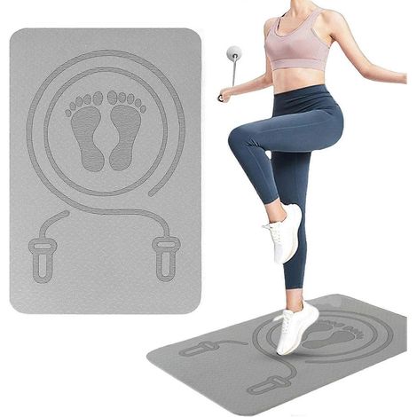 Tapis de corde à sauter, 40 x 60 cm, tapis de fitness antidérapant, tapis d'exercice en TPE avec coussinet d'absorption des chocs, tapis de yoga pour femmes (1/4)