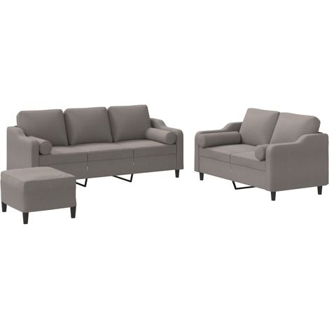 Maison Exclusive - Set Divani 3 pz con Cuscini Tortora in Tessuto (1/5)