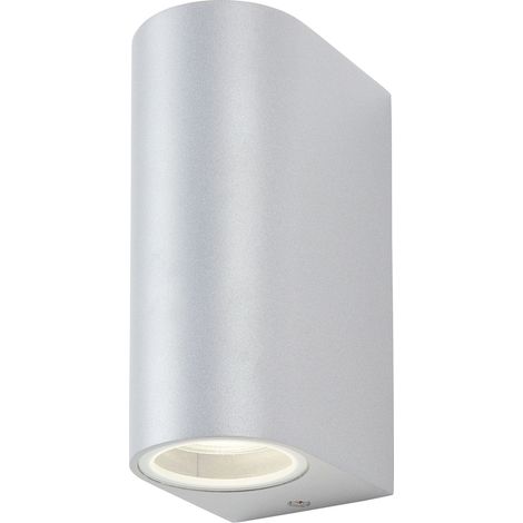 Litecraft Irwell Up & Down Outdoor Wall Light IP44 Rated GU10 Fitting - Silver