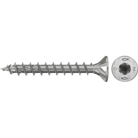 200 Vis PowerFast FPF-ST Ø4,5x30 A4F Tête fraisée, empreinte TX, inox A4, filetage total - Fischer (1/2)