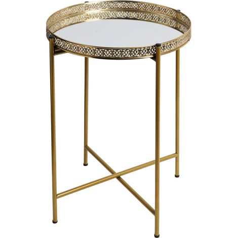 Beistelltisch aus goldfarbenem Metall, 36 x 47 cm (1/4)