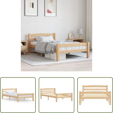 vidaXL Kiefer Bett - Massivholzbett Kiefer 100x200 cm (1/5)