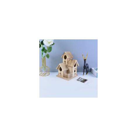 Nichoir d'extérieur original, nichoir en bois, boîtes à oiseaux pour oiseaux sauvages, nichoir en bois pour l'extérieur, nid pour canari, nichoir à suspendre dans le jardin (1/5)