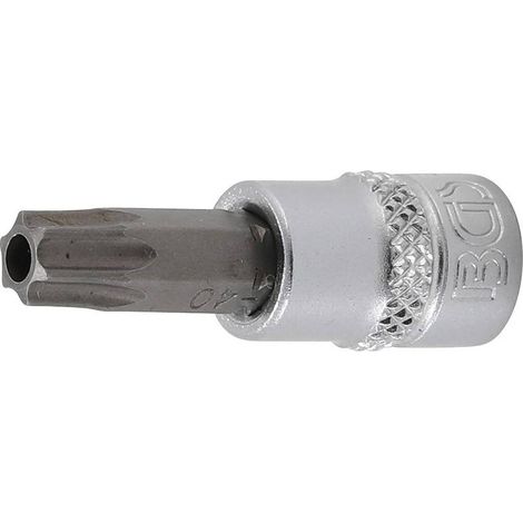 Douille à Embouts 6,3 mm (1/4) Profil T Torx T40 - Perçage Pratique, Acier, Cliquet 1/4 - D-Work