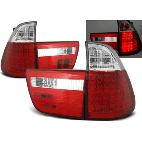 Paire de feux arriere BMW X5 E53 de 1999 a 2003 LED rouge et blanc
