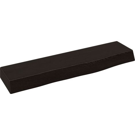 Étagère murale Étagère flottante marron foncé 40x10x4 cm bois chêne massif traité (1/5)