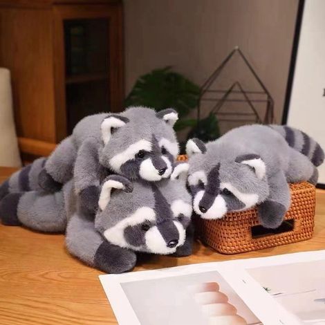 Peluche Ratons Laveurs À Bras Longs - Coussin Tactile Doux Pour Câlins - Modèle Poids Léger Pour Position Naturelle - Idéal Chambre Salon - 1 Pièce (1/5)