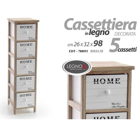 HOME Schmale Deko-Kommode 5 Schubladen, Lieferung montiert