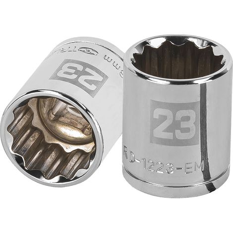 Llave vaso bihexagonal, cuadro 1/2" - 23 mm