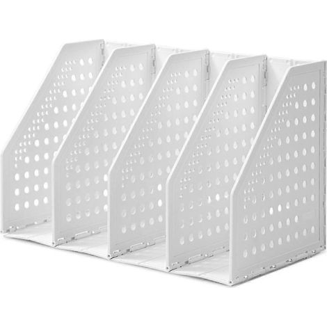 Étagère à dossiers extensible à grille, serre-livres de bureau, étagère de rangement de bureau, étagère pour magazines et dossiers, étagère à livres à monter soi-même (1/5)