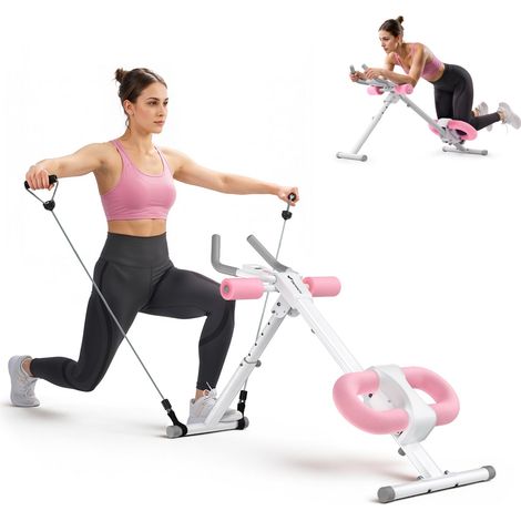 Merach – Appareil de musculation abdos et fessiers – Inclinaison réglable 5 niveaux – Guidon antidérapant – Écran LCD – Charge 200 kg