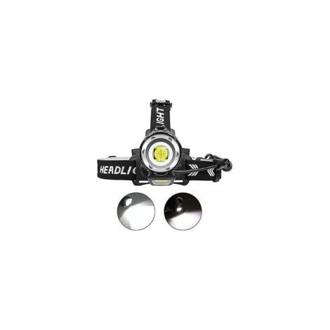 Linterna frontal LED recargable de 12000 lúmenes, potente linterna frontal XHP90, linterna frontal de alta potencia, luz de trabajo con zoom, 4 modos e indicador de batería para pesca y espeleología -