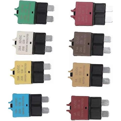 Ensemble de fusibles à réarmement manuel, 3A-30A, adapté à la protection électrique des navires, camping-cars, camions et automobiles. (1/5)