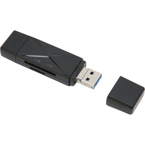 Lecteur de cartes mémoire USB 3 en 1 (USB-C, USB 3.0, micro USB) - Noir (1/5)