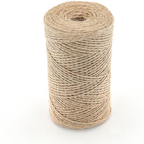 Corde de jute 2 mm x 300 m, indéchirable, convient pour emballage cadeau, bricolage et jardinage léger, marron (1/5)