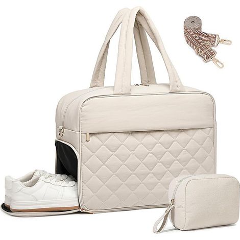 Sac de voyage matelassé et rembourré avec compartiment à chaussures pour la salle sport le yoga (1/4)